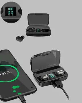 1800 mAh Güçlü Şarj Kutusu ile Bluetooth Kulaklık Seti