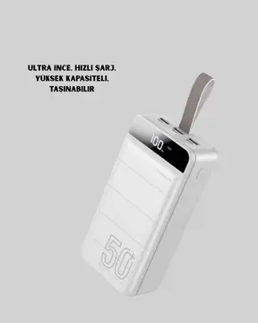 Çoklu Cihaz Uyumlu LED Ekranlı 50000 mAh Powerbank