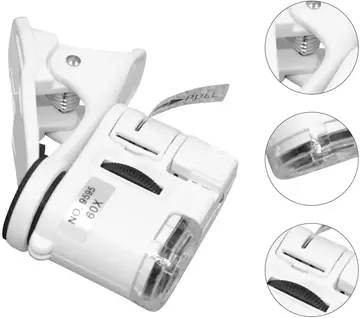 60x Mini Cep Telefonu Için Mandallı Mikroskop Uv Ledli Büyüteç Model