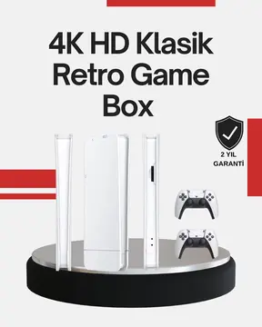 2 Kollu Kablosuz 4K TV Uyumlu Klasik Oyun Konsolu