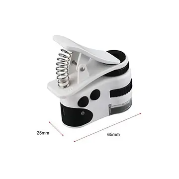 60x Mini Cep Telefonu Için Mandallı Mikroskop Uv Ledli Büyüteç Model