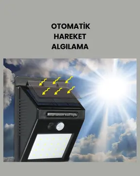 Hareket Sensörlü Güneş Enerjili Dış Mekan LED Lamba 100/144 LED