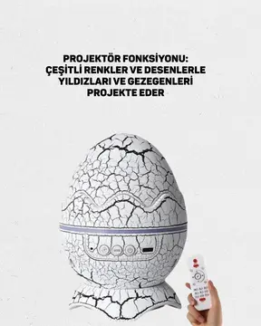 Dinozor Yumurtası Tasarımlı Gece Lambası – Müzik ve Işık Senkronizasyonlu