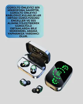 Gerçek Kablosuz Kulaklık – Bluetooth 5.0 Şarj Kutulu Parmak İzi Kontrollü