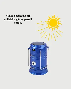 Güneş Enerjili Katlanabilir Kamp Feneri – USB Şarjlı Hafif ve Çok Fonksiyonlu