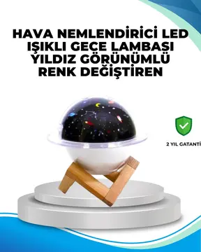 Gece lambası özellikli taşınabilir nemlendirici ve aromaterapi cihazı USB girişli
