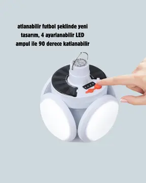 Çok Amaçlı Katlanabilir Güneş Enerjili Kamp Lambası – Masa Üstü ve Asılabilir Kullanım