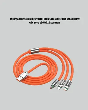 Çinko Alaşımlı Uçlu 120 W Şarj Kablosu – Dolaşmaya Dayanıklı 12 m USB Kablo