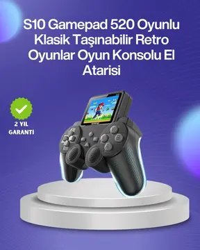 500 Oyunlu Nostaljik El Tipi Oyun Konsolu Taşınabilir Şarjlı Cihaz Renkli Ekran ve TV Destekli