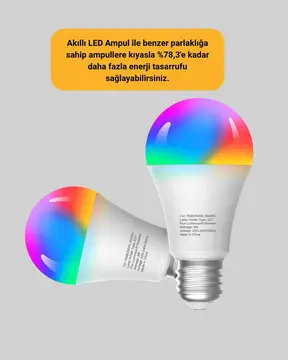 Enerji Verimli Akıllı LED Ampul Uzaktan Kontrol Özellikli