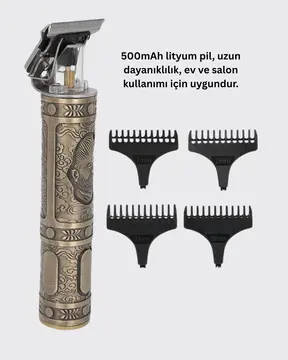 Kompakt Tasarımlı Güçlü Motorlu Saç sakal Kesme Makinesi ve 4 Kılavuz Tarak