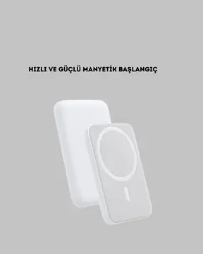 MagSafe Uyumlu Kablosuz Powerbank – Güçlü Mıknatıs Hızlı Şarj Kompakt Tasarım