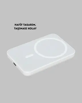Manyetik Kablosuz Powerbank – iPhone 12/13/14/15 Uyumlu Hızlı Şarjlı Ultra Hafif