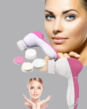 5 Başlıklı Yüz Masaj Aleti – Cilt Temizleme Peeling Siyah Nokta ve Gözenek Bakımı