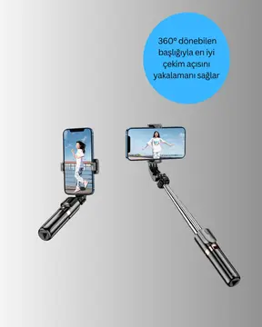 Bluetooth Işıklı Uzaktan Kumandalı Selfie Çubuğu – 130 cm Yükseklik