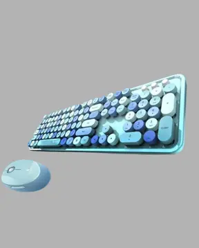 Kablosuz Retro Klavye ve Mouse Seti – 104 Tuşlu Sevimli Tasarım
