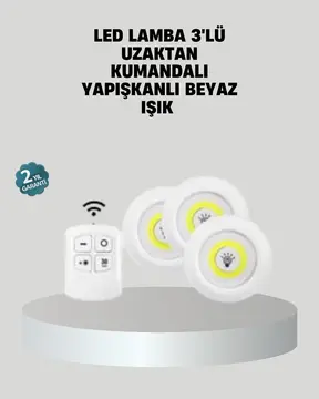 Uzaktan Kumandalı 3’lü Ayarlanabilir Spot LED Işık Seti