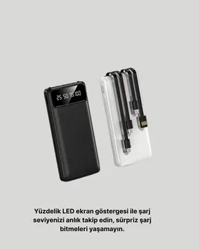 Taşınabilir 20.000 mAh Hızlı Şarj Powerbank 4 Çıkışlı