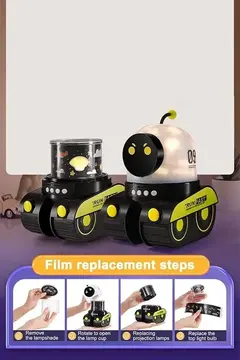 Robot Projeksiyon Gece Lambası Hoparlörlü Şarjlı Yıldızlı Gökyüzü Temalı Led Projeksiyon Lambası
