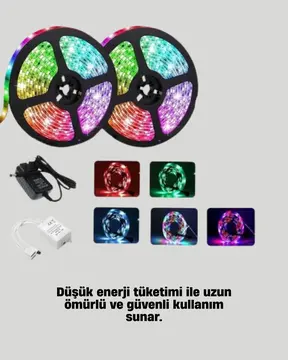 Müziğe Duyarlı Renkli Smart Şerit LED Işık USB Bağlantılı Ambiyans Aydınlatma