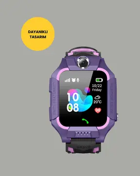S10 Mor Akıllı Çocuk Saati Geçmiş Konum ve Acil Durum Uyarılı