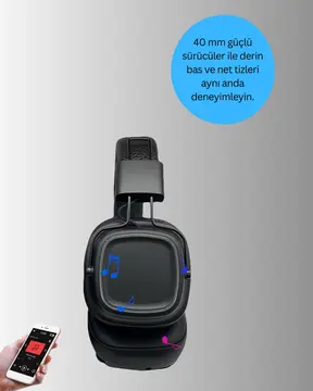 Deep Bass Destekli Kablosuz Katlanabilir Kulak Üstü Kulaklık