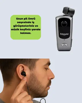 10 Saat Konuşma Süreli Klipsli Bluetooth Kulaklık