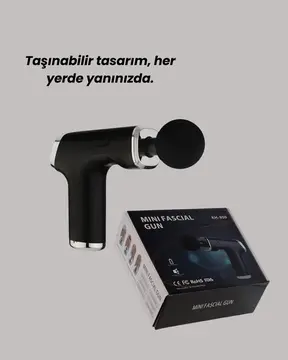 Mini Masaj Tabancası 4 Başlık 6 Hız Ayarlı
