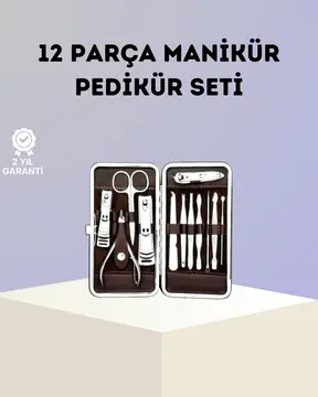 Paslanmaz Çelik Çok Fonksiyonlu 12 Manikür Seti