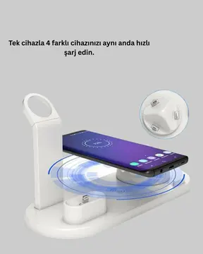 Qi Destekli Tüm Cihazlarla Uyumlu Kablosuz Şarj Ünitesi