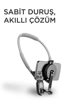 360 Derece Ayarlanabilir Boyun Askılı Manyetik Telefon Tutucu