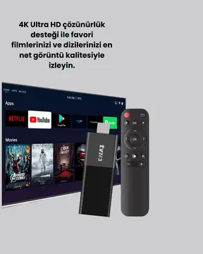 WiFi ve Bluetooth Destekli Android TV Dönüştürücü Stick