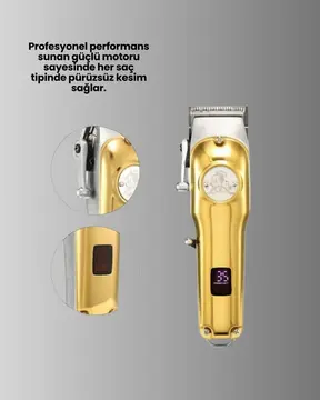 Güçlü Motorlu LCD Ekranlı Şarjlı Tıraş ve Şekillendirme Makinesi
