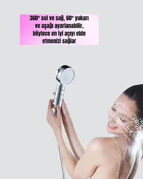 360° Ayarlanabilir Çok Fonksiyonlu Duş Başlığı