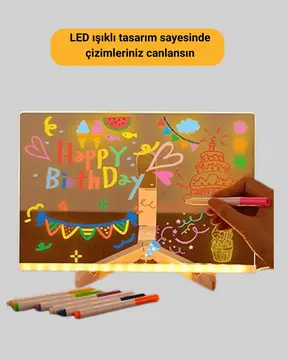Yaratıcı Çizim ve Mesajlar İçin LED Işıklı Renkli Tahta