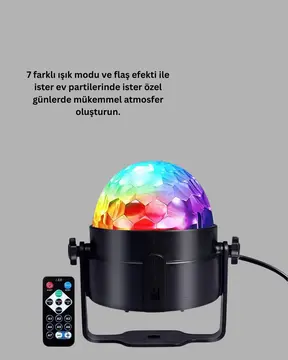 Müzik Sensörlü Renkli LED Parti Işığı