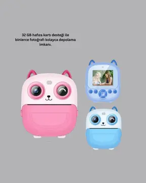 Çocuklar İçin Eğlenceli Dijital Kamera 1300mAh Şarjlı