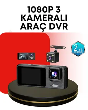 Araç Kamerası 3’lü Sistem | Full HD Sesli Kayıt ve Park Gözetimi