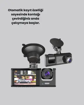 Full HD Araç Kamerası  Çift Yönlü Kayıt ve Darbe Sensörü
