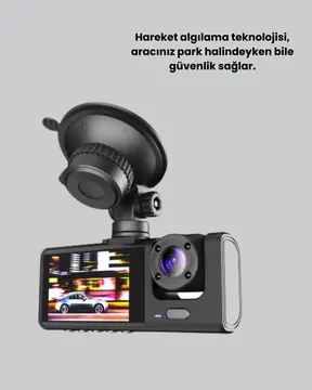 Full HD Çift Yönlü Araç Kamerası  Hareket Algılama  Döngüsel Kayıt