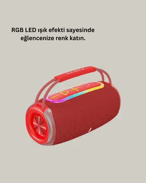 IPX6 Su Geçirmez RGB LED Işıklı Taşınabilir Bluetooth Hoparlör 2400 mAh