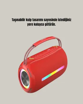 RGB LED Işıklı 20W Taşınabilir Bluetooth Hoparlör IPX6 Suya Dayanıklı