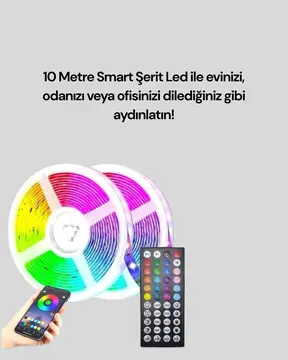 Sese Duyarlı 10M Smart Şerit Led IOS Android Kontrollü RGB Işık