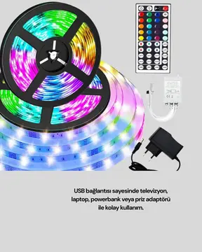 Sese Duyarlı 10M Smart Şerit Led IOS Android Kontrollü RGB Işık