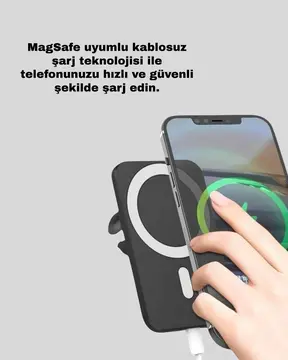 360° Döner Başlıklı MagSafe Araç Telefon Tutucu Hızlı Şarjlı