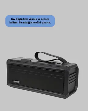 J-IPOX P520 Bluetooth Hoparlör 8W Güçlü Ses Solar Şarj FM Radyo