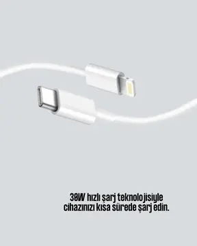 Orijinal Kalite 30W Type-C Lightning Hızlı Şarj Kablosu – 1.2m Dayanıklı