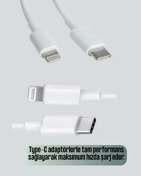 iPhone iPad Airpods Uyumlu 30W Type-C to Lightning Kablo