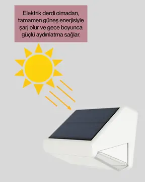 Güneş Enerjili 3 Modlu Duvar Apliği – Bahçe ve Garaj Aydınlatması