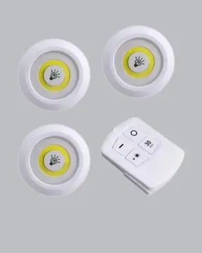Uzaktan Kumanda İle Kontrol Edilebilen Yapışkanlı 3 Lü Kablosuz Led Spot Lamba